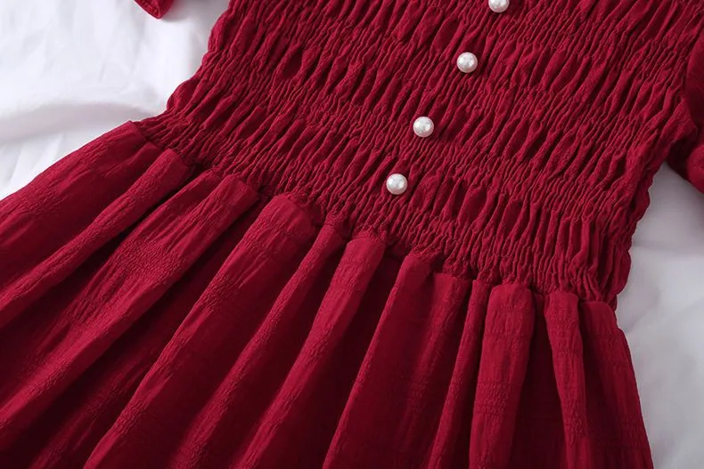 Chiffon Short-sleeved Dress for Women New ins Sense Niche Mid-length French Douyin Slimming Look Skirt