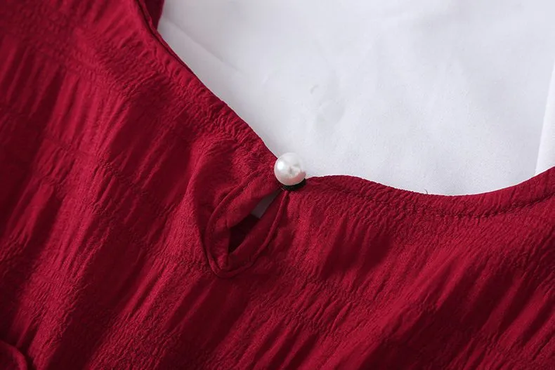 Chiffon Short-sleeved Dress for Women New ins Sense Niche Mid-length French Douyin Slimming Look Skirt