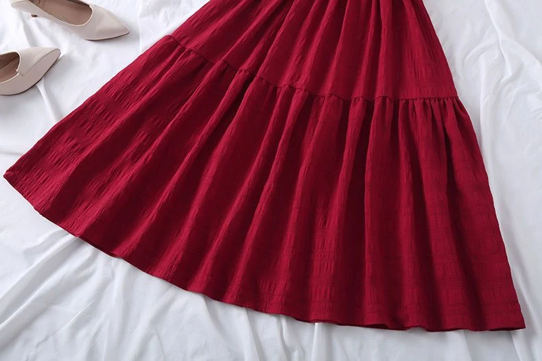 Chiffon Short-sleeved Dress for Women New ins Sense Niche Mid-length French Douyin Slimming Look Skirt