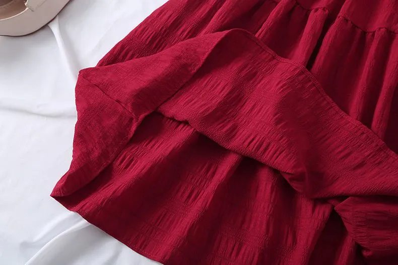 Chiffon Short-sleeved Dress for Women New ins Sense Niche Mid-length French Douyin Slimming Look Skirt