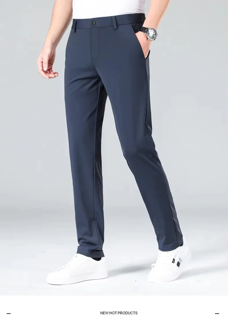 Wholesale Men's Business Wear Slim-fit Pants Summer Casual Men's Wear Youth Work Dress Black Workwear Pants