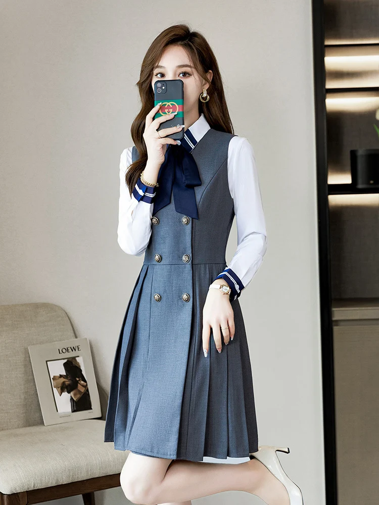 Kindergarten teacher garden clothes interview clothing dress suit group kindergarten teacher fashion temperament early education overalls women