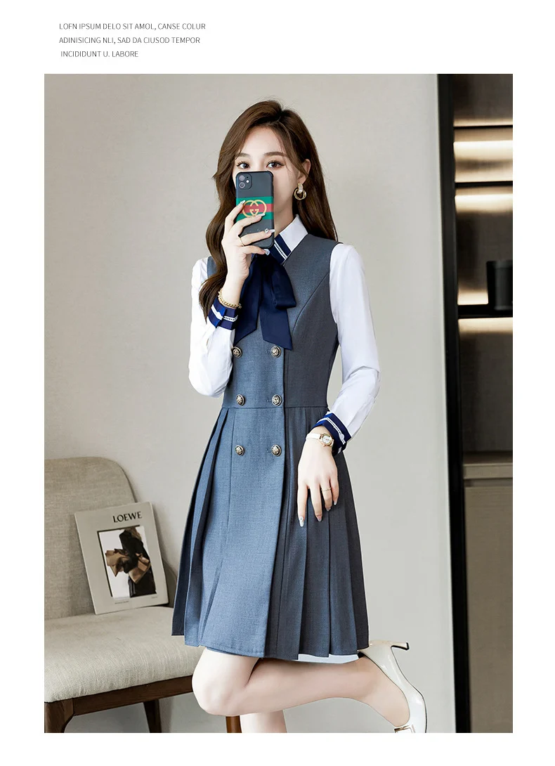 Kindergarten teacher garden clothes interview clothing dress suit group kindergarten teacher fashion temperament early education overalls women
