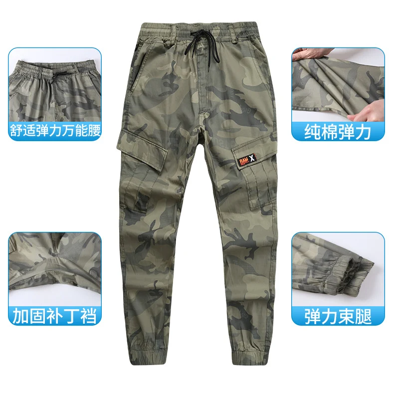 Summer Pure Cotton Thin Work Clothes Set for Men and Women Stretch Camouflage Clothing for Welders Wear-resistant Work-protection Clothing Casual Suit