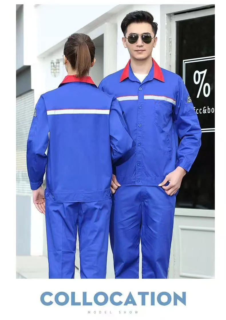 Workwear Suit for Men and Women, Anti-Static, Spring and Autumn Single-Layer Work Clothes, Long-Sleeved Professional Workwear for All Seasons