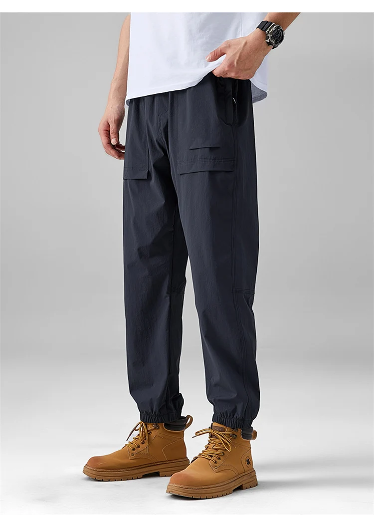 2024 Summer Thin Pants Soft Shell Waterproof Windproof Men's American Style Functional Outdoor Mountaineering Casual Crock Pants