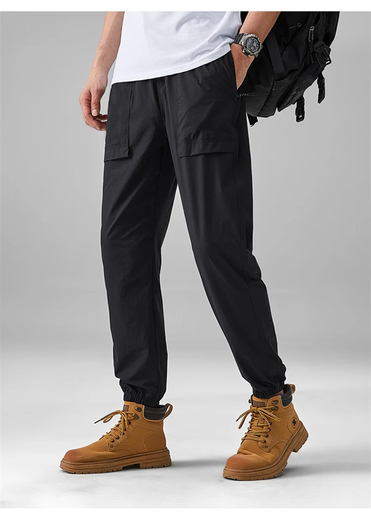 2024 Summer Thin Pants Soft Shell Waterproof Windproof Men's American Style Functional Outdoor Mountaineering Casual Crock Pants