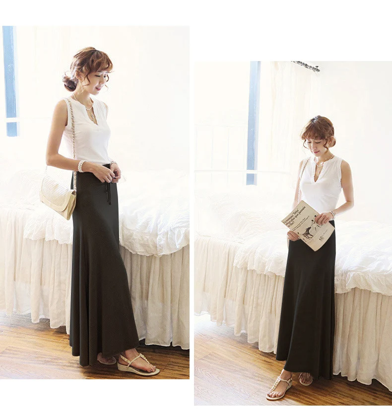 Split Skirt Women's Summer Long Skirt 100.00kg New Modal Strap A- line Skirt Slim-fit Long Skirt Skirt