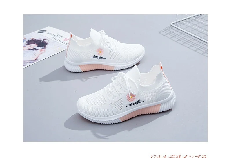 Mesh Shoes Women's Shoes 2023 New Autumn Breathable sneaker Women's Mesh Casual White Shoes Casual Slip-on