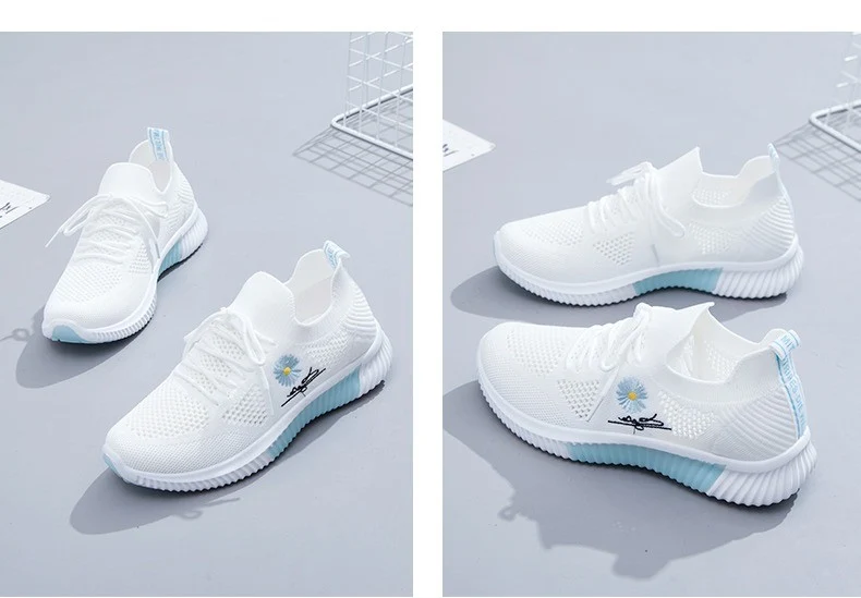 Mesh Shoes Women's Shoes 2023 New Autumn Breathable sneaker Women's Mesh Casual White Shoes Casual Slip-on