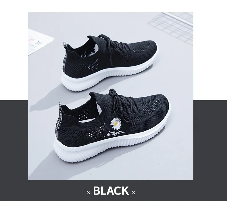 Mesh Shoes Women's Shoes 2023 New Autumn Breathable sneaker Women's Mesh Casual White Shoes Casual Slip-on