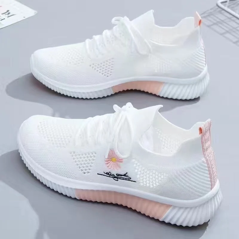 Mesh Shoes Women's Shoes 2023 New Autumn Breathable sneaker Women's Mesh Casual White Shoes Casual Slip-on