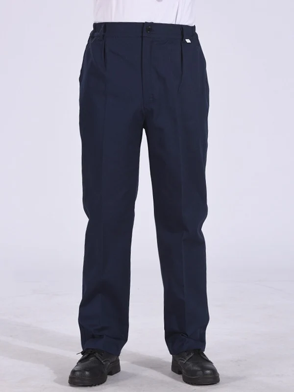Autumn and Winter Pure Cotton Work Pants for Men, Wear-Resistant Welding Workwear, Blue Construction Site Workshop Handling Work Clothes Pants