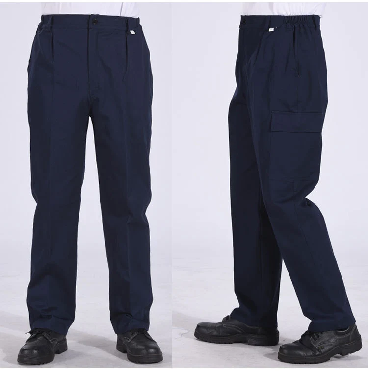 Autumn and Winter Pure Cotton Work Pants for Men, Wear-Resistant Welding Workwear, Blue Construction Site Workshop Handling Work Clothes Pants