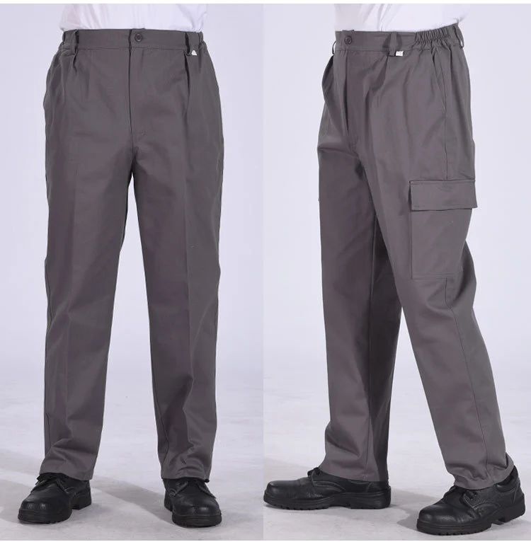 Autumn and Winter Pure Cotton Work Pants for Men, Wear-Resistant Welding Workwear, Blue Construction Site Workshop Handling Work Clothes Pants