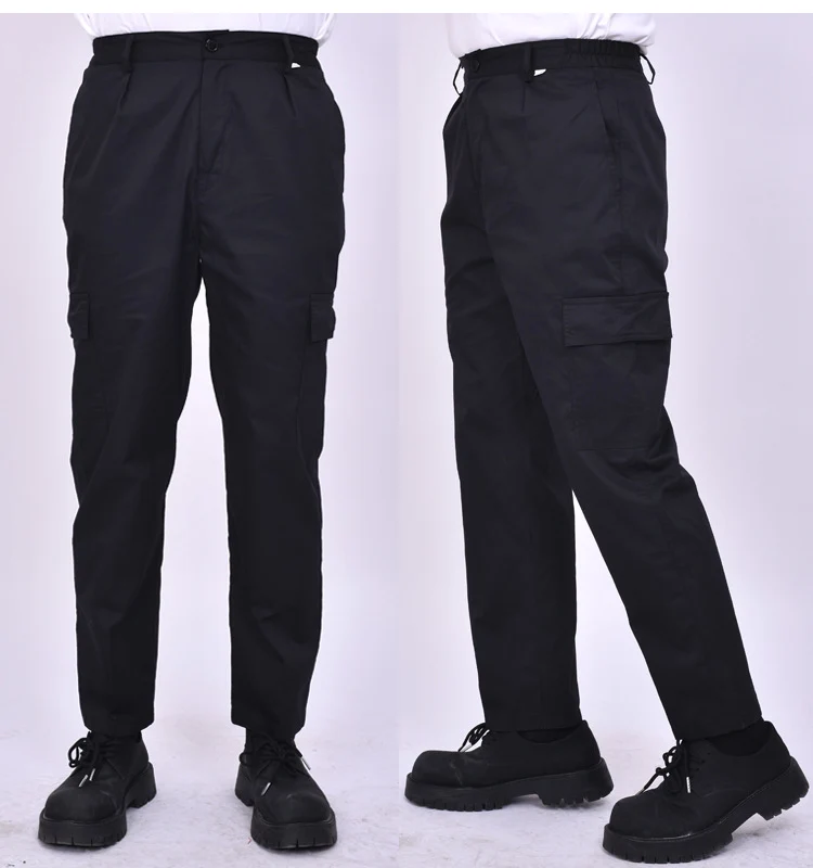 Autumn and Winter Pure Cotton Work Pants for Men, Wear-Resistant Welding Workwear, Blue Construction Site Workshop Handling Work Clothes Pants