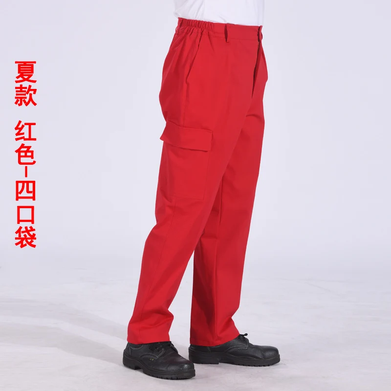 Autumn and Winter Pure Cotton Work Pants for Men, Wear-Resistant Welding Workwear, Blue Construction Site Workshop Handling Work Clothes Pants