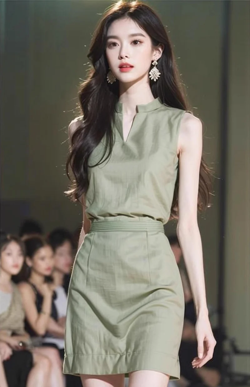 Foreign Trade Women's 2024 New Light Luxury High-end Super Good-looking French High-end Exquisite Beautiful Green Vest
