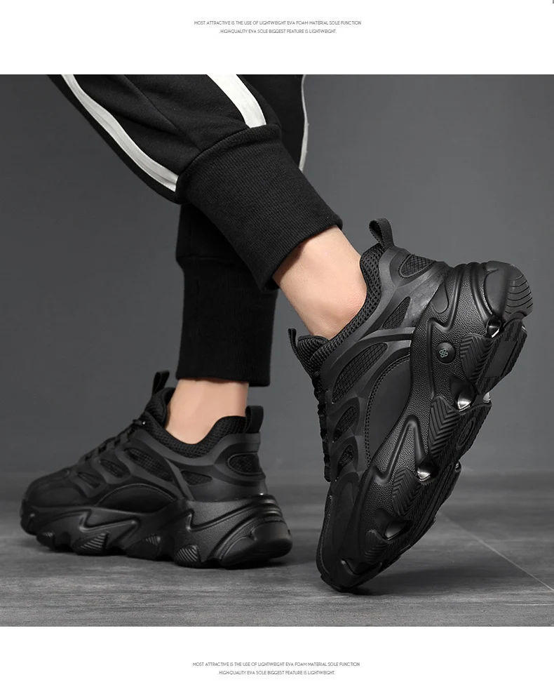 Lion Eagle Dell Torre Shoes Men's Shoes Breathable 45 Thick Bottom Black Plus Size 46 Joker 47 Casual Shoes 48 sneaker