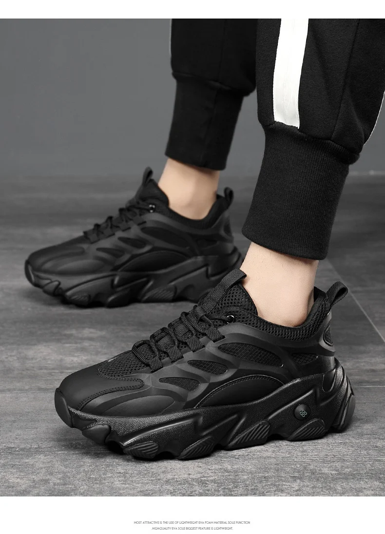 Lion Eagle Dell Torre Shoes Men's Shoes Breathable 45 Thick Bottom Black Plus Size 46 Joker 47 Casual Shoes 48 sneaker