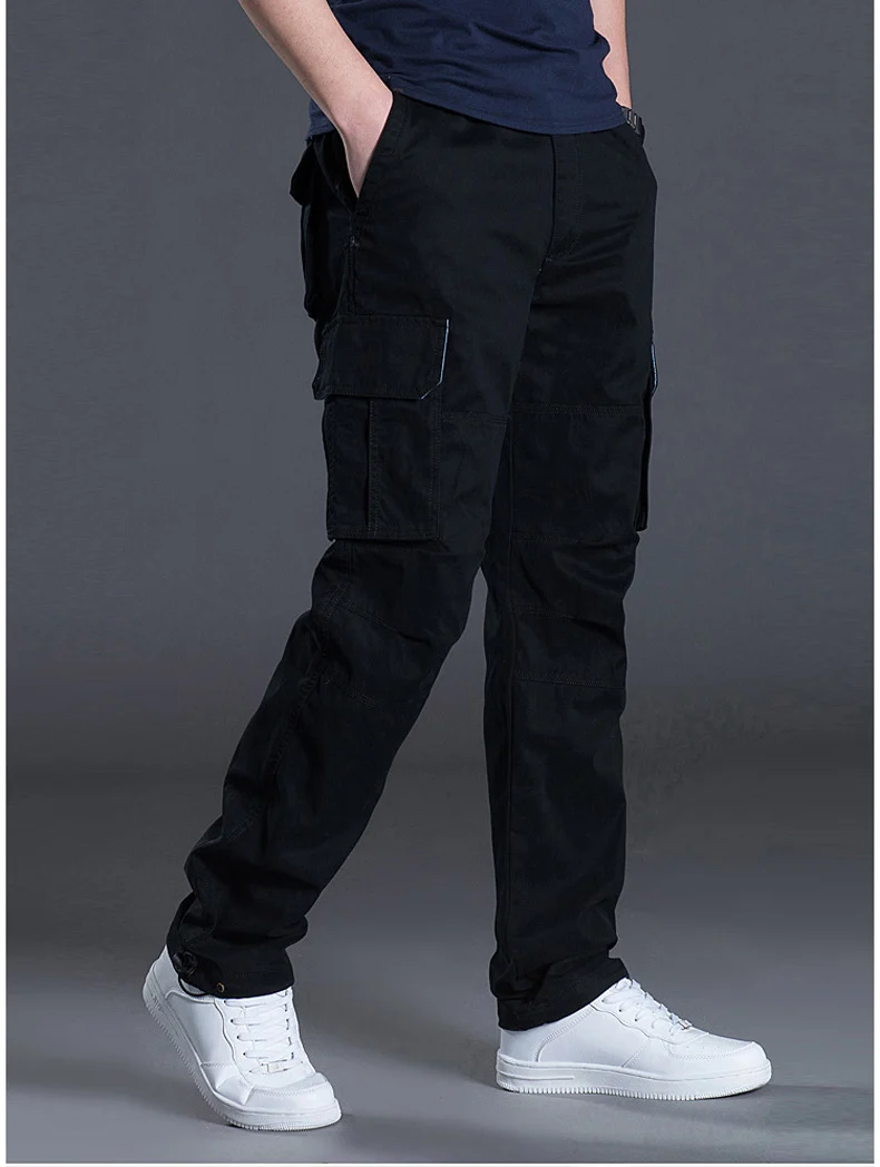 Autumn and Winter Thickened New Arrival Multi-Pocket Camouflage Crane Pants Men's Trendy Straight Loose Sports Casual Trousers Work Pants