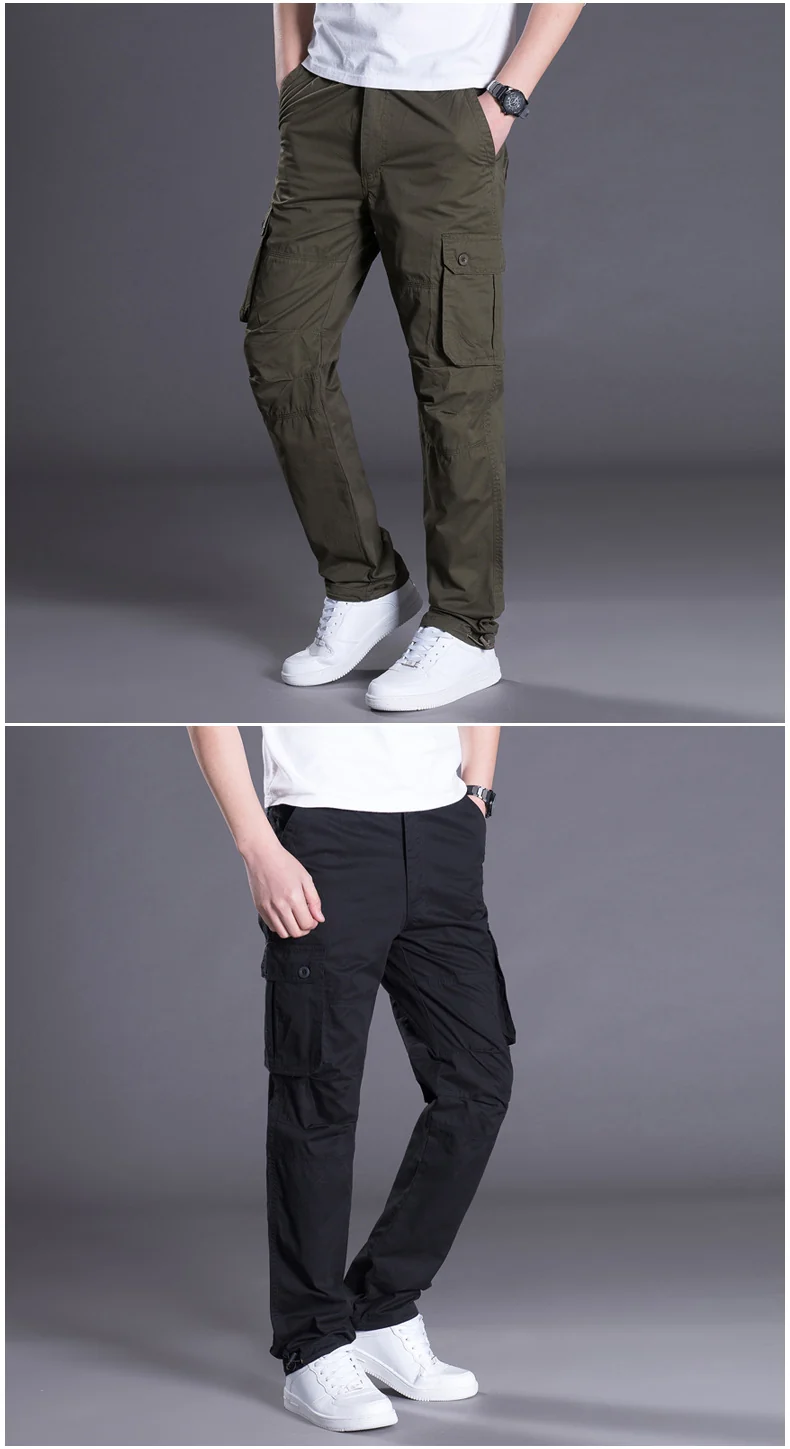 Autumn and Winter Thickened New Arrival Multi-Pocket Camouflage Crane Pants Men's Trendy Straight Loose Sports Casual Trousers Work Pants