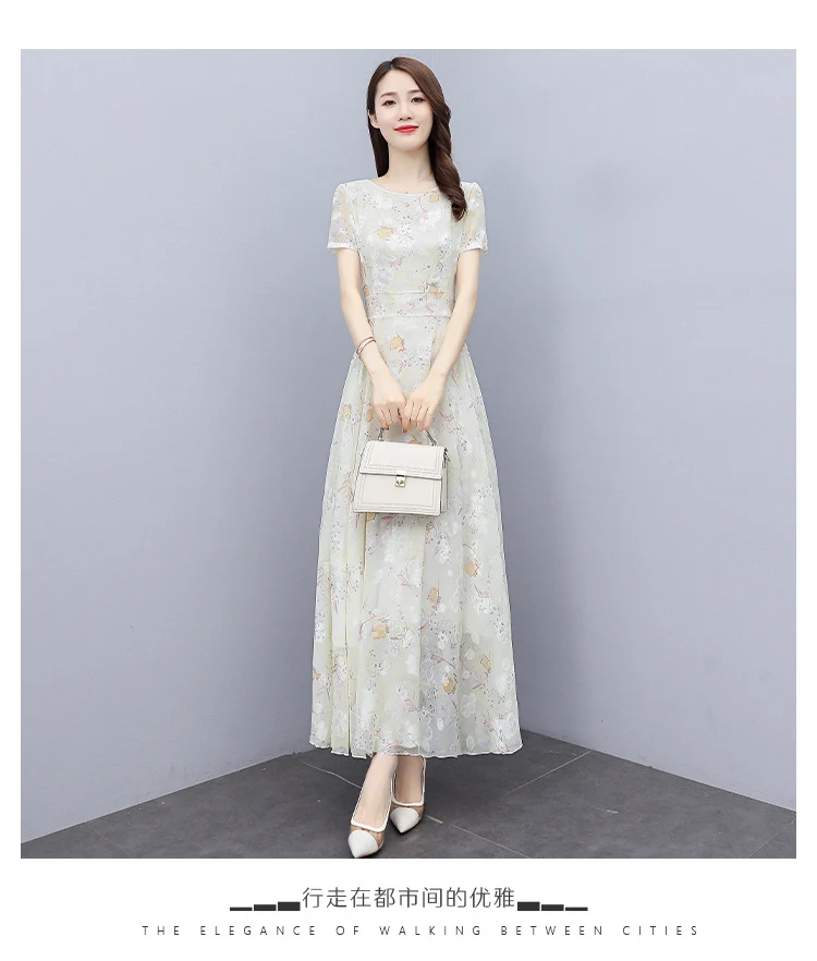 2022 Summer New Bohemian Long Dress to Ankle Chiffon dress Super Long Seaside Holiday Beach Dress for Women