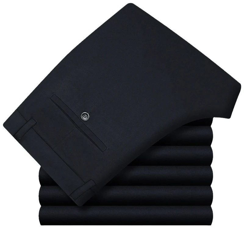 Spring and Summer 2024 New Stretch Men's Casual Pants Middle-aged and Young Men's Four-sided Stretch Men's Pants Thin Men's Straight Long Pants