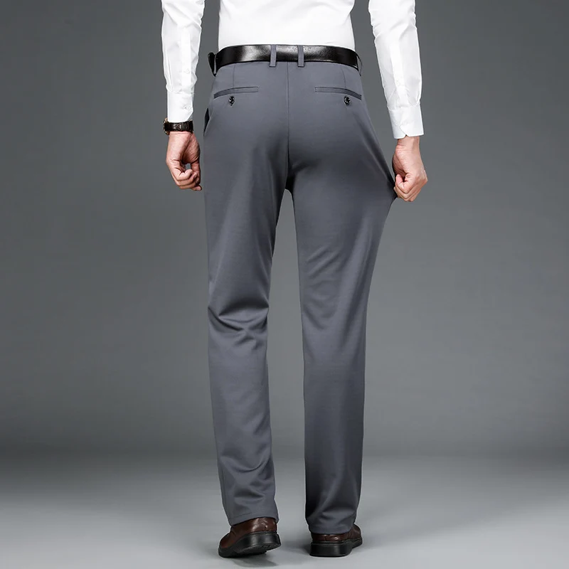Spring and Summer 2024 New Stretch Men's Casual Pants Middle-aged and Young Men's Four-sided Stretch Men's Pants Thin Men's Straight Long Pants