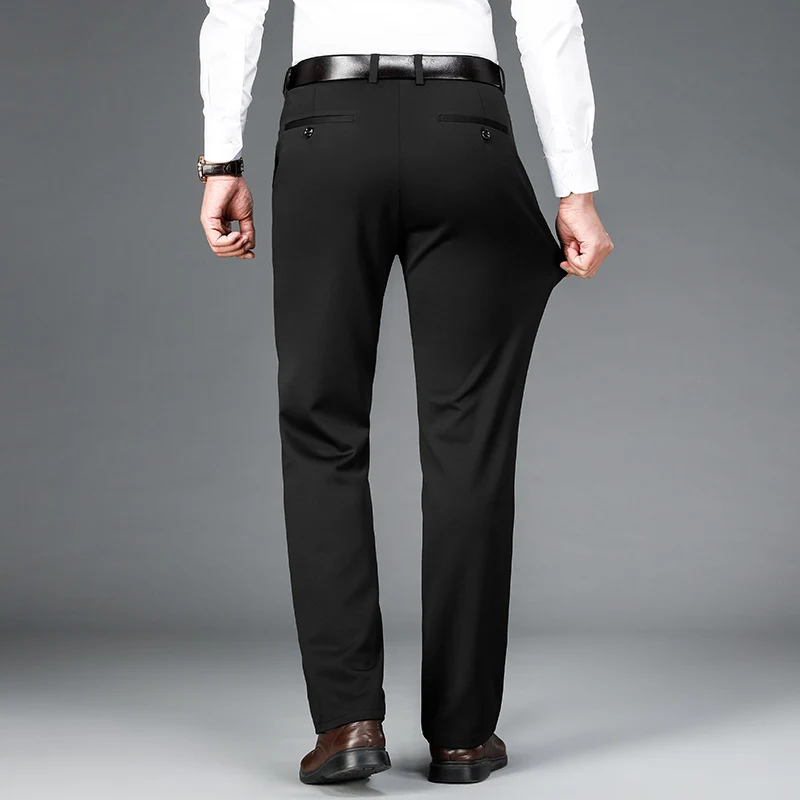 Spring and Summer 2024 New Stretch Men's Casual Pants Middle-aged and Young Men's Four-sided Stretch Men's Pants Thin Men's Straight Long Pants