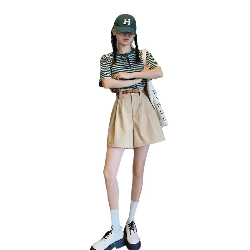 2023 New Salt Sweet Wear Age Reducing College Style Lively Slimming Slight Fat Sister Two-piece Suit Summer