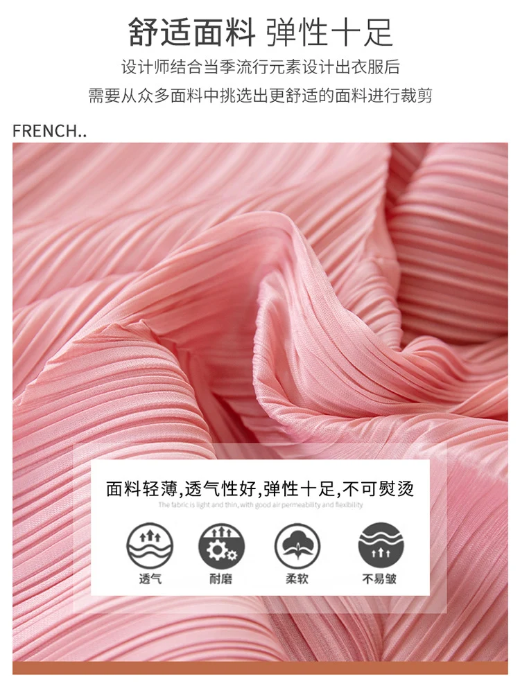 High-End Elegant Pleated Dress for Women, 2026 Summer New French Style Short-Sleeve Floral Dress