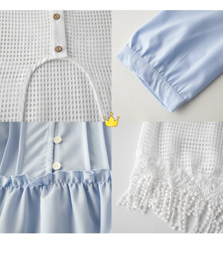 Two days 2025 spring new plus size women's tassel hollow blouse/solid color waist dress 8782AB
