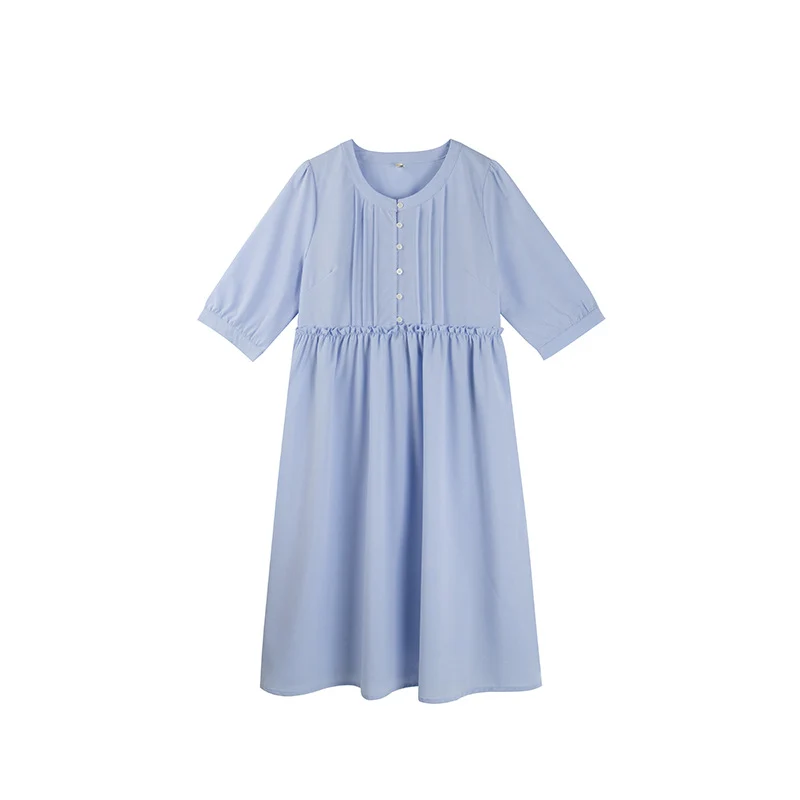 Two days 2025 spring new plus size women's tassel hollow blouse/solid color waist dress 8782AB
