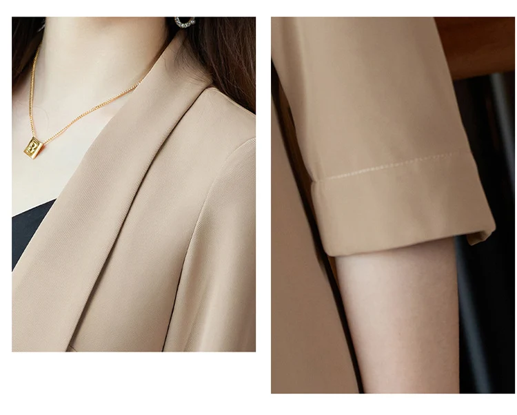 [Three-Quarter Sleeve Dress] Women's Formal Suit Dress, Korean Style Fashion Professional Attire, Small Blazer Dress for Spring and Summer