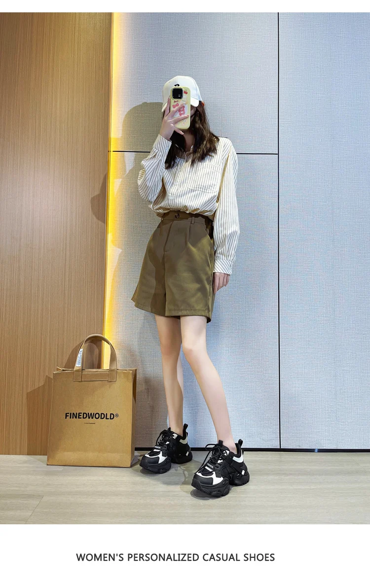 Thick-Soled Dad Shoes for Women 2025 Summer New Versatile Height-Increasing Breathable Mesh Sports Casual Shoes Platform Heel