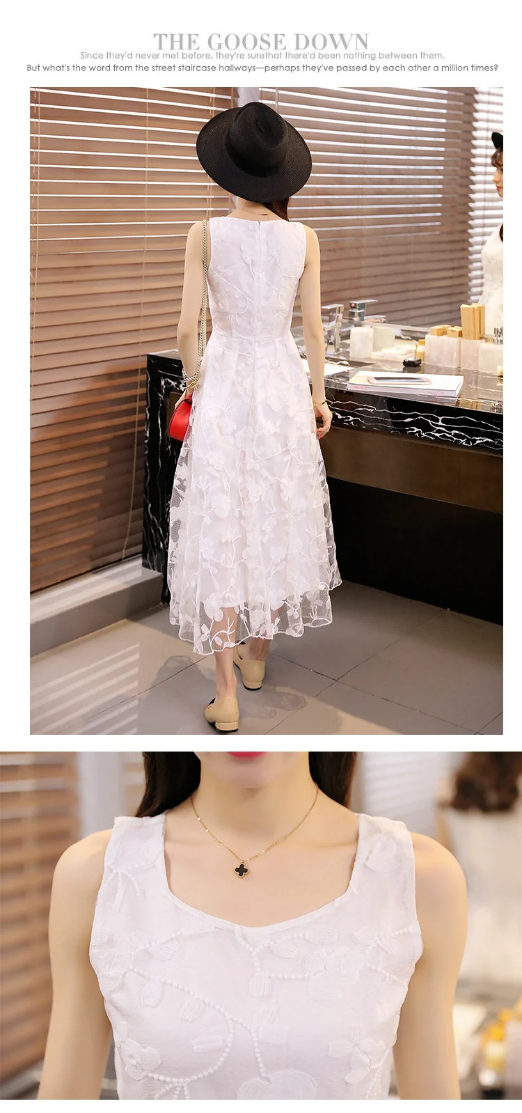 Lace Dress Summer Long Dress Slim Slim Look Vest Dress Sweet Fresh Beach Dress