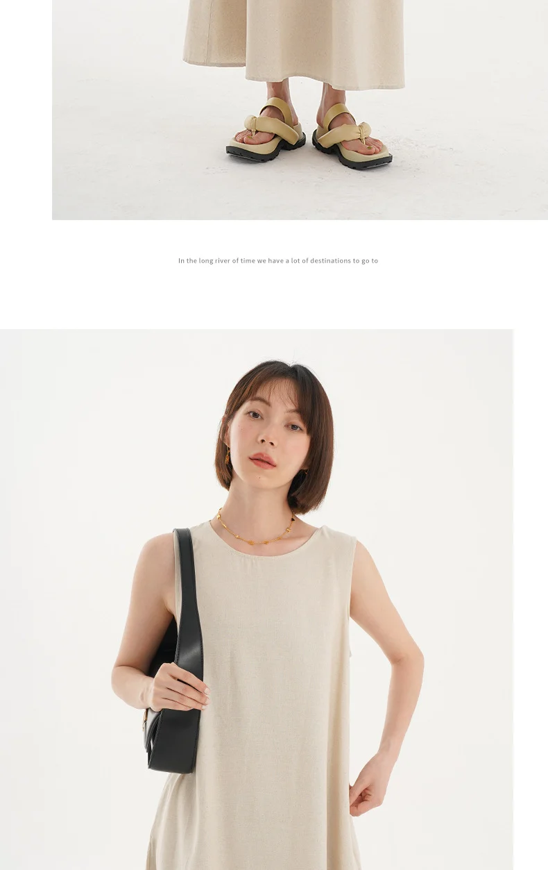Korean Chic2026 Summer French Design Loose Backless Sleeveless Vest Dress Casual Age-Reducing Long Dress