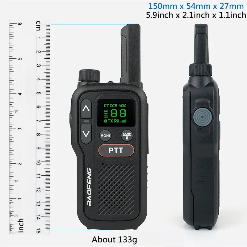 PMR446 BF-T18 Handheld PMR Walkie Talkie Radio Station Transmitter 1500mAh Wireless Device Long Range Two Way Radios Flashligh