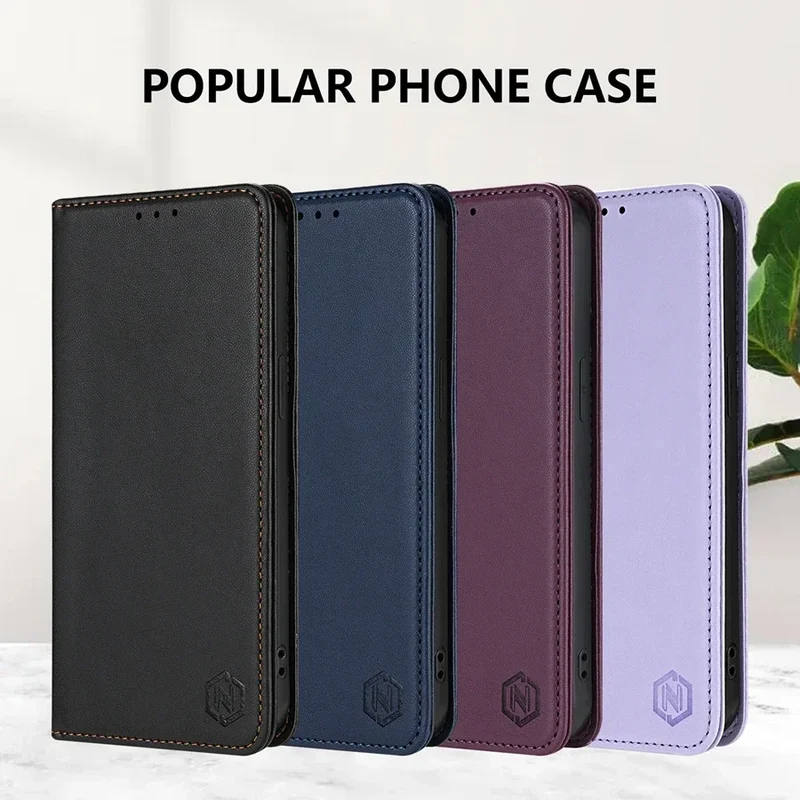 Wallet Skin friendly Magnetic Card Slot Flip Leather Case For Xiaomi 14T Poco X7 C75 M7/X6 Pro Redmi 14C 13 A4 Note 14 Pro+ 14S