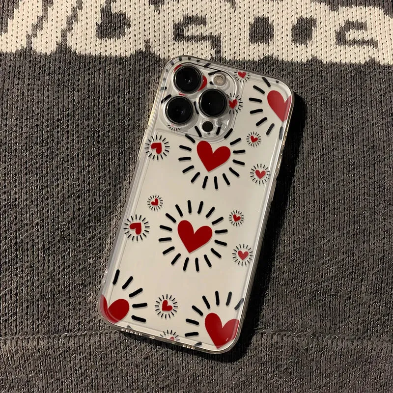 Luminous Love Case For iPhone 16 16E 15 11 12 13 14 Pro Max For iPhone XR XS Max 8 Plus Back Cover