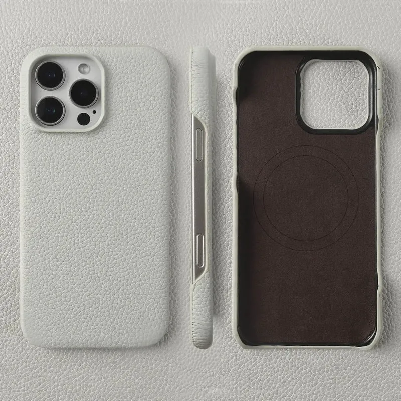 Premium Magnetic Genuine Leather Case For iphone 16 Pro Max 15 14 13 12 11 Wireless Charge Magnet Magsafe Cover Shockproof Coque