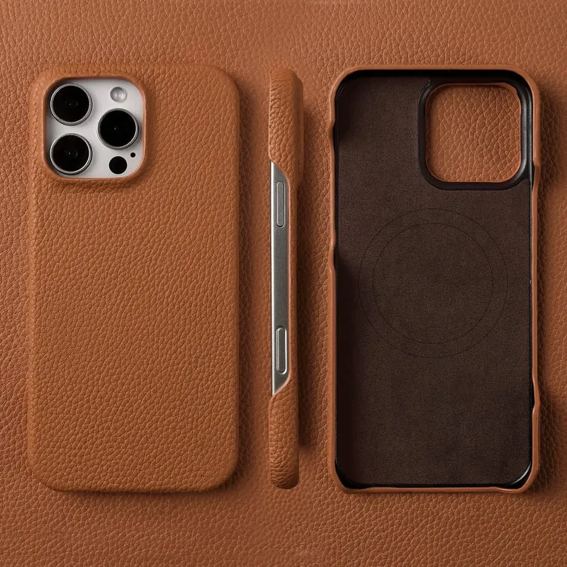 Premium Magnetic Genuine Leather Case For iphone 16 Pro Max 15 14 13 12 11 Wireless Charge Magnet Magsafe Cover Shockproof Coque