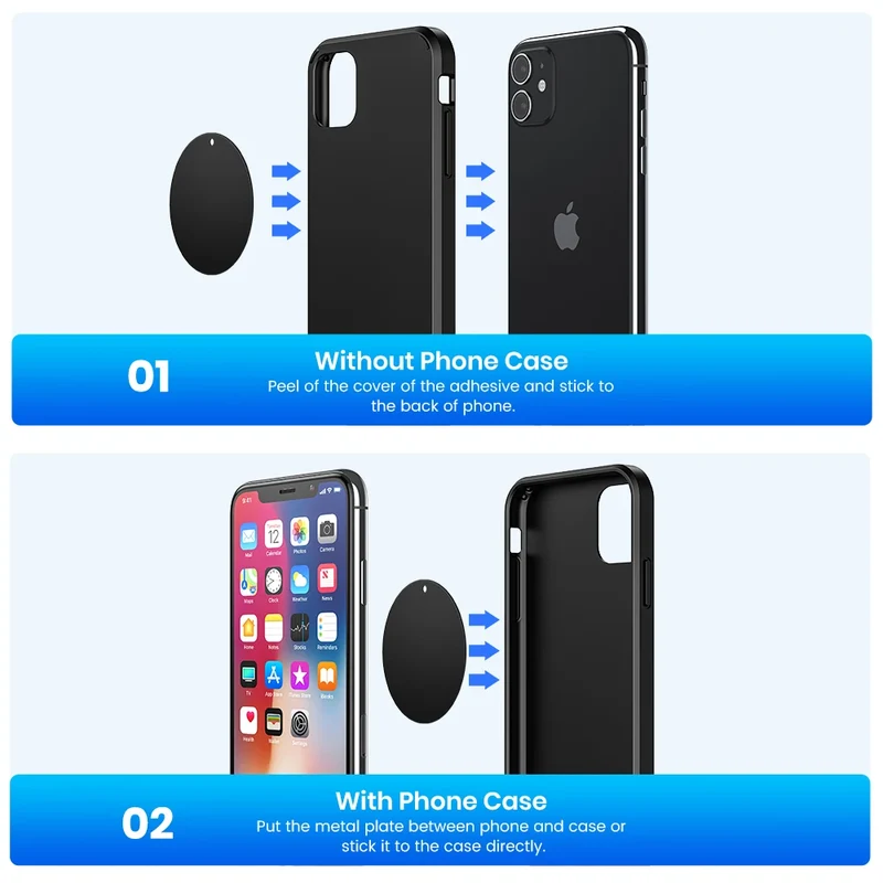 TOPK MagneticCarPhoneHolder Mount - Enhanced Version Strong Magnet 360° RotationHigh/LowTempResistant with Improved Adhesion