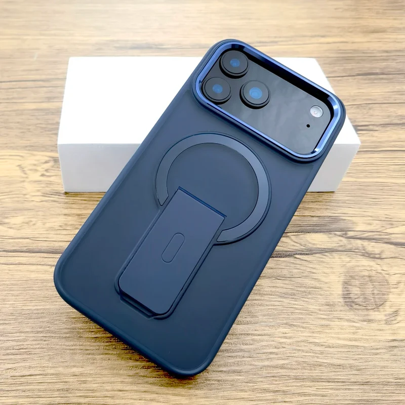 Shockproof Armor Matte Case For iPhone 17 16E 16 15 14 13 12 11 Pro Max Air 17Pro Magsafe Wireless Charge With Stand Full Covers