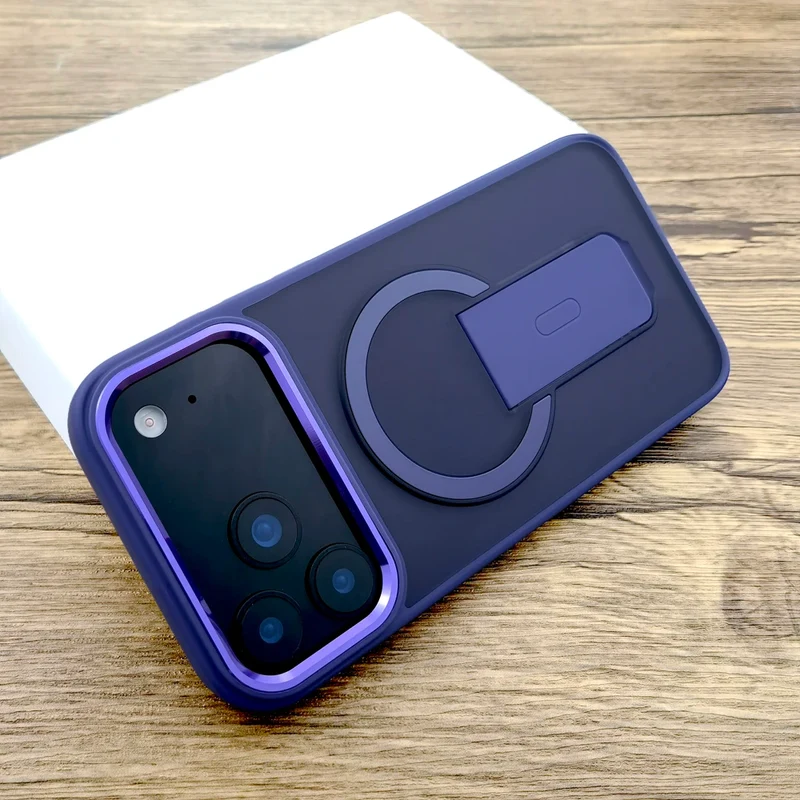 Shockproof Armor Matte Case For iPhone 17 16E 16 15 14 13 12 11 Pro Max Air 17Pro Magsafe Wireless Charge With Stand Full Covers