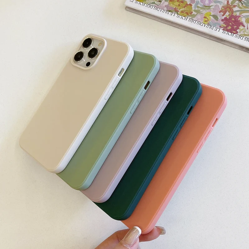 Luxury Matte Candy Color Silicone Soft Case For iPhone 17 Air 16E 16 15 14 13 Pro Max Plus Shockproof Back Cover Slim TPU Shell