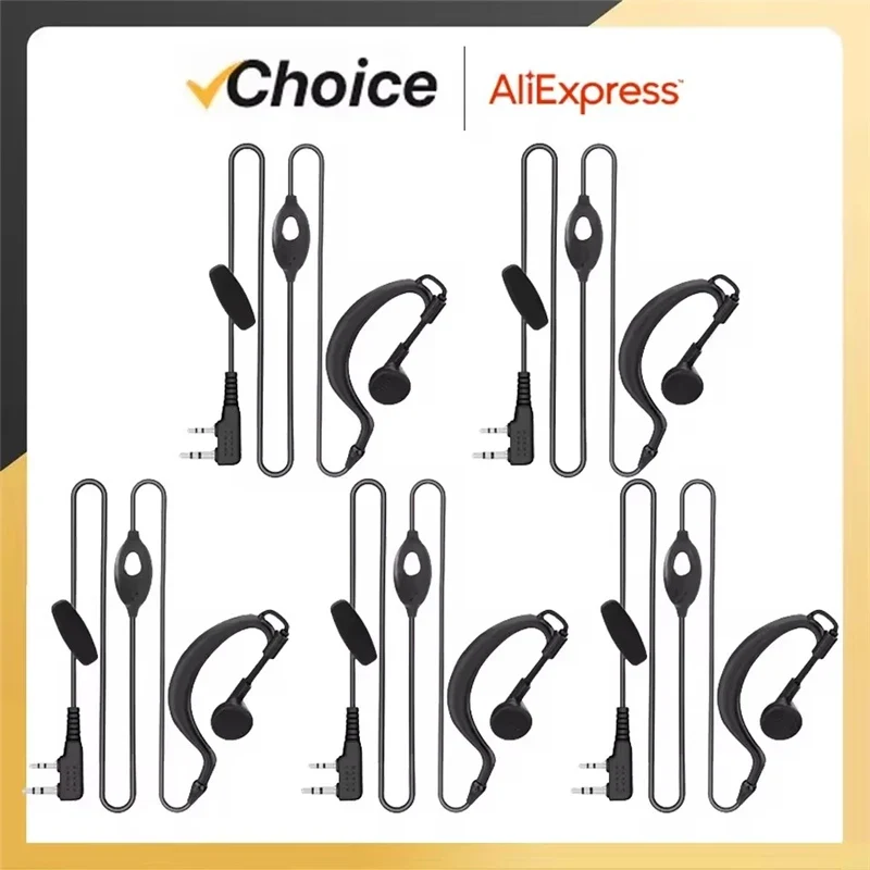 10PCS Walkie Talkie Headset QuanSheng UV-K5 Earpiece UV-K6 UV 5R Plus DM-1701 888s DMR Headphone Two Way Radio Accessories