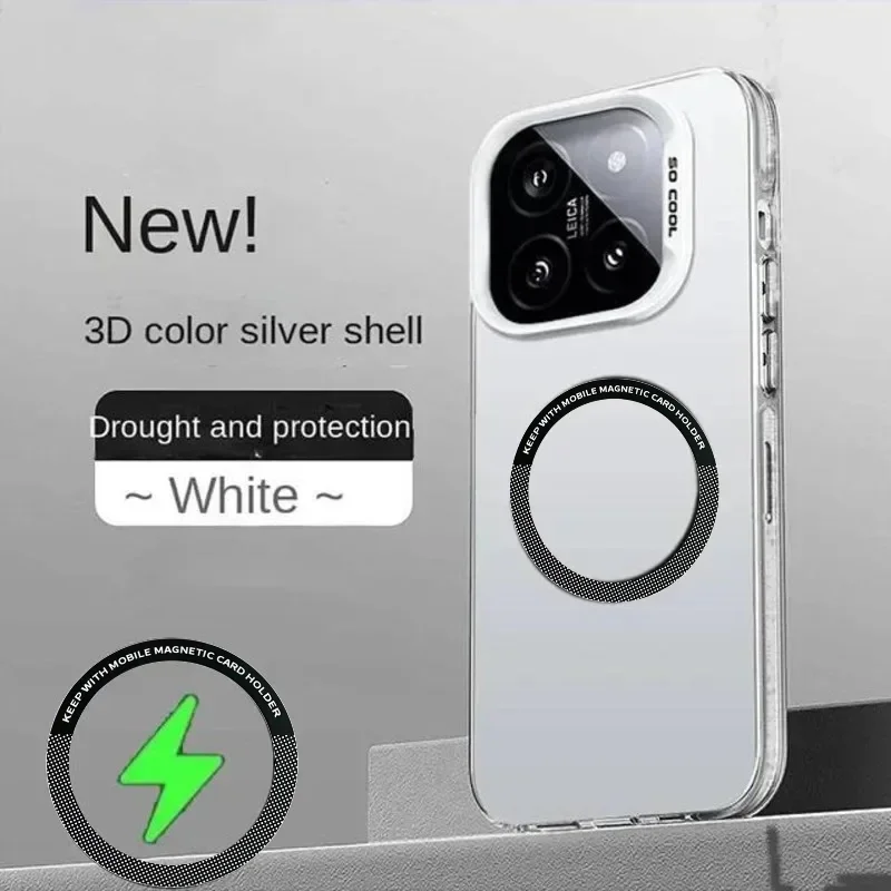 Luxury For Magsafe Wireless Charger Matte Frosted Case For Xiaomi 15T 15TPro 15/14/13 T Ultra Pro Semi-Transparent Protect Cover