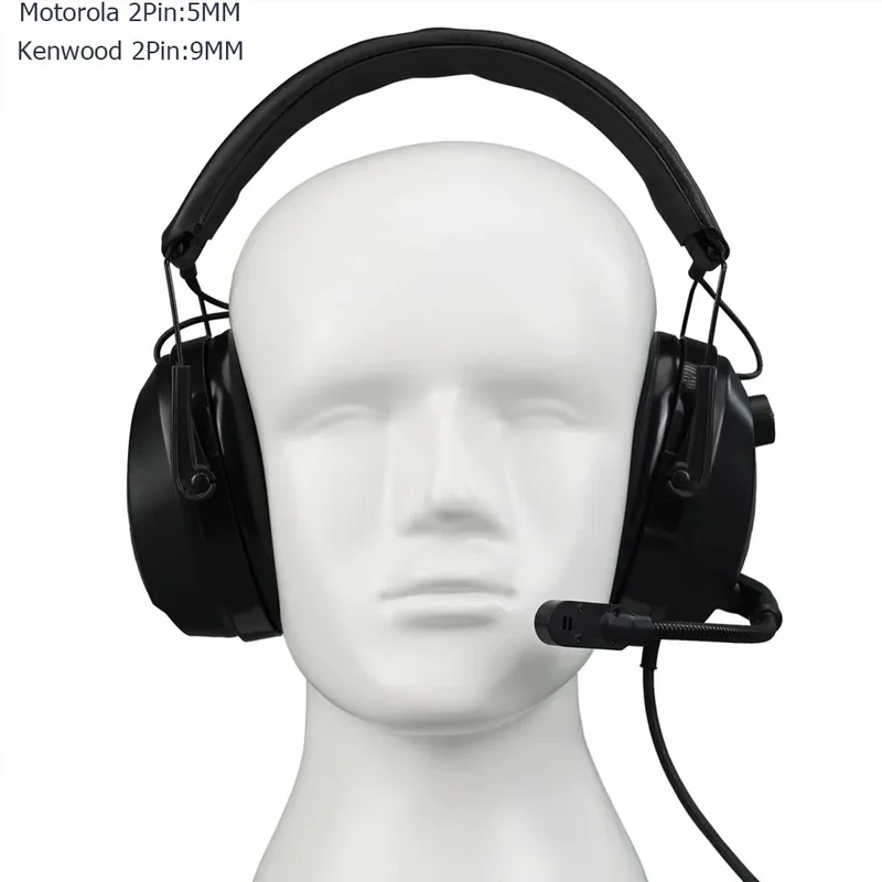 Retevis KM Headset with Noise Reduction Rotatable Boom Microphone for Baofeng UV-5R Quansheng UV K5 UV K6 UV K58 Walkie Talkie